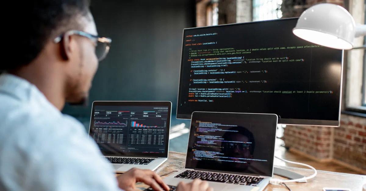 african american man coding