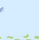 cartoon man with magnifying glass looking at bills