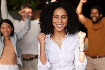 team celebrates for company growth