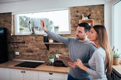 Couple discussing renovation