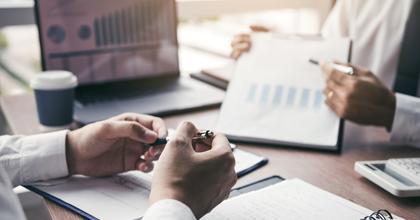 Financial planner helping their client