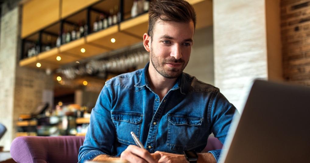 Man using laptop