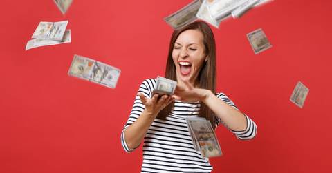 Woman Saving Money Shopping Online