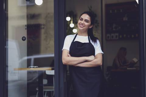 Smiling female business owner