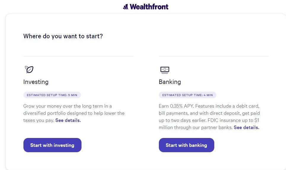 Wealthfront screenshot