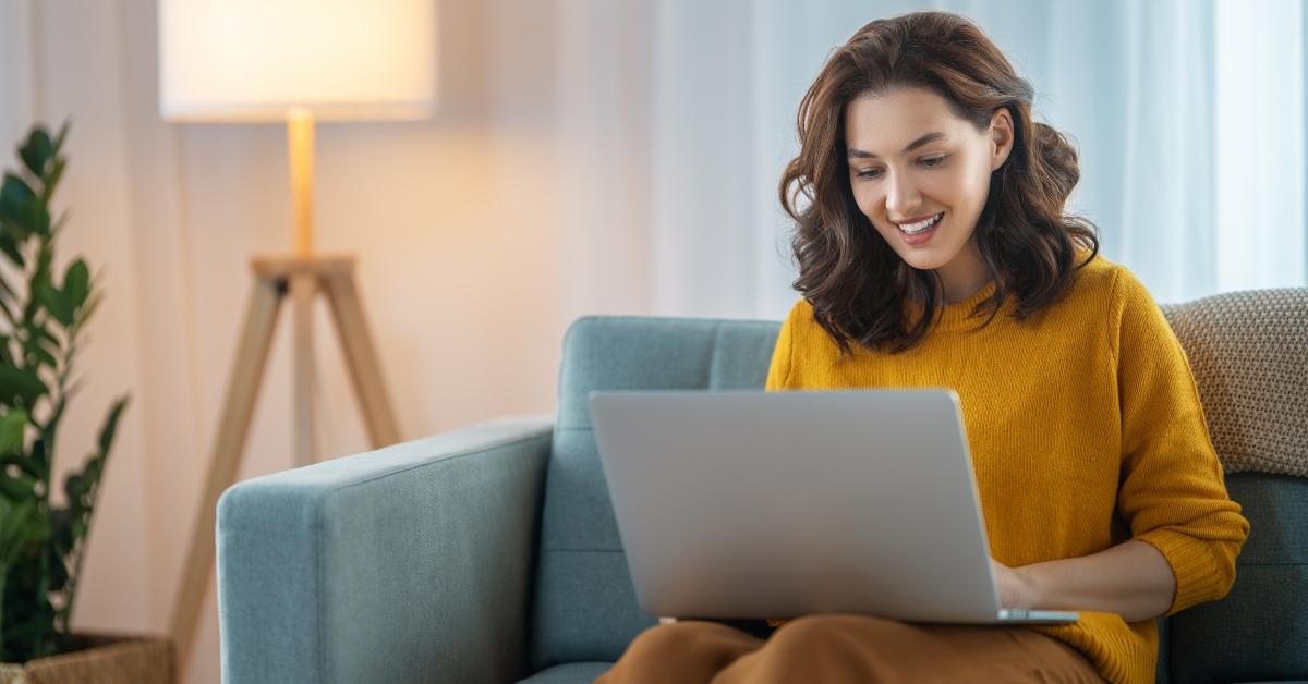 woman using laptop