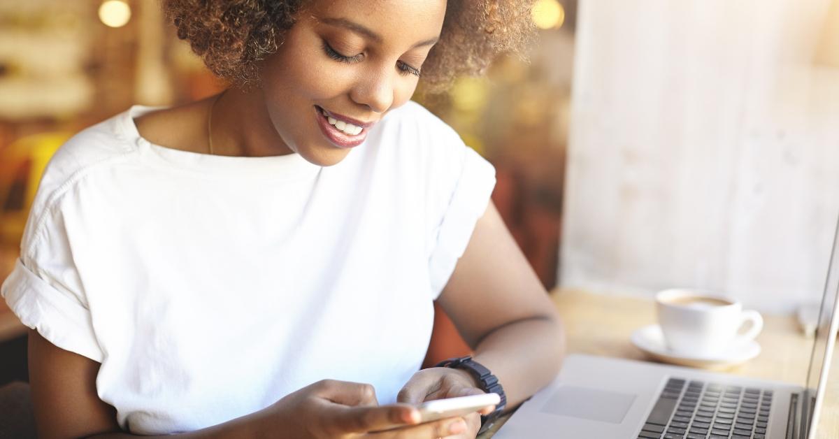 Woman looking at phone