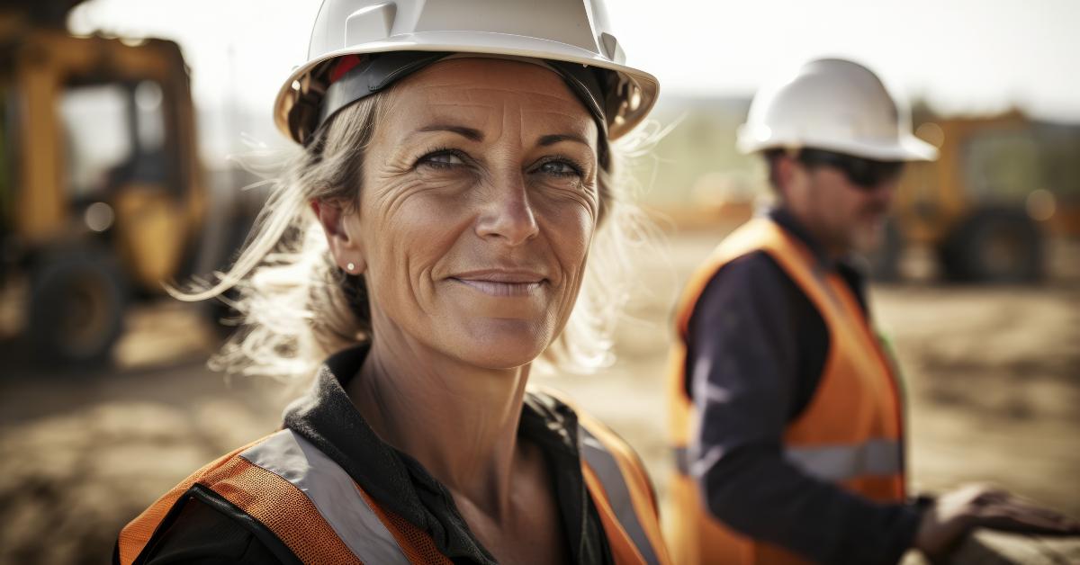 woman working on a construction site