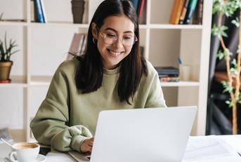 Woman working on computer