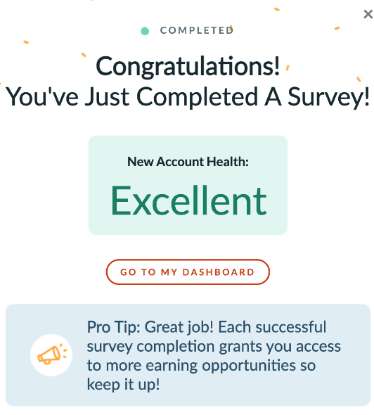 branded surveys completed survey notice