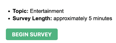 branded surveys example of survey topic and length