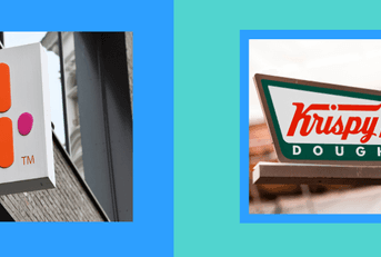 Dunkin&#x27; Donuts and Krispy Kreme signs