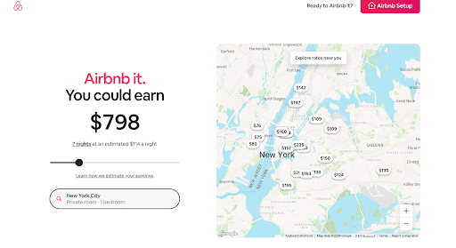 An advertisement for Airbnb. 