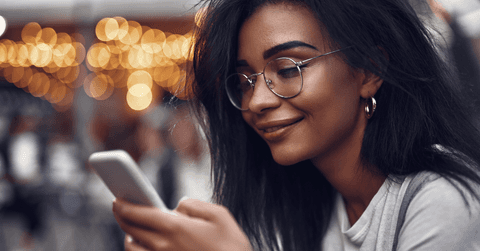 woman using phone